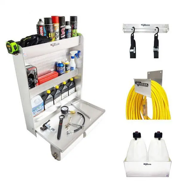 Pit Posse Trailer Starter Kit 2 – Work Station, Strap Holder, Cord Hanger & Jug Rack (Made In Usa) 1
