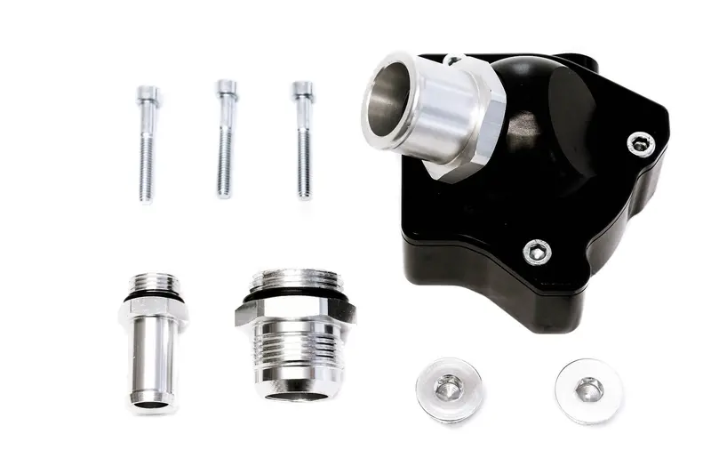 Precision Works K-Series Swivel Neck Thermostat Housing V2 Black 1