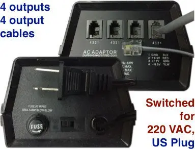 Prl-760C, ±8.5 V/1.8 A, +17 V/200 Ma, Ac Adapter W/4 Modular Jacks And 4 Cables 2