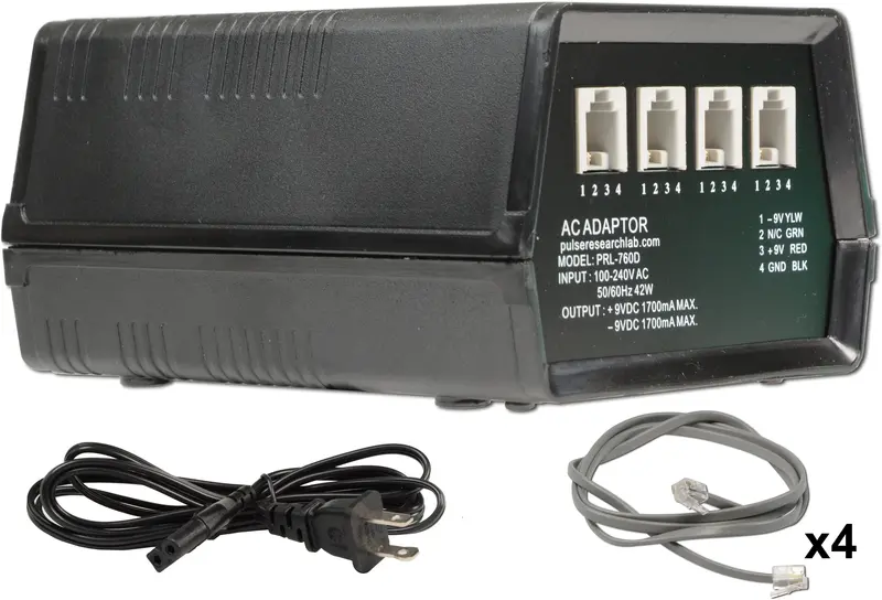 Prl-760D-120/220, ±9.0 V/1.8 A, Auto-Switching Ac Adapter W/Ac Power Cord, 4 Modular Jacks And 4 Cables 1