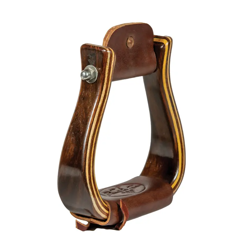Professional's Choice 2" Dark Wood Stirrups 1