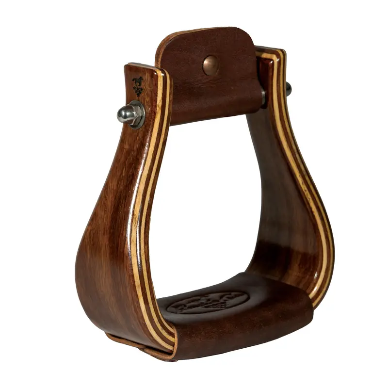 Professional's Choice 3" Dark Wood Stirrups 1