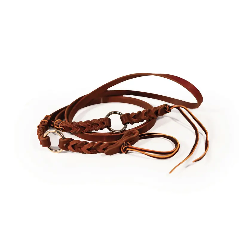 Professional's Choice 5/8" Bleeding Heart Heavy Oil Ring Roping Reins 1