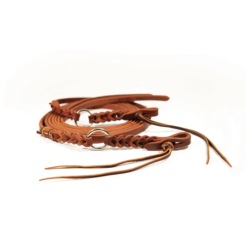 Professional's Choice 5/8" Bleeding Heart Heavy Oil Ring Split Reins 1