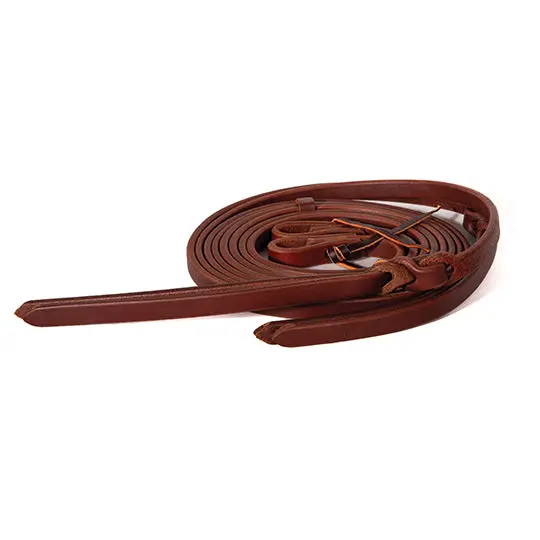 Professional's Choice 5/8" Heavy Oiled Split Reins With Popper Tail 1
