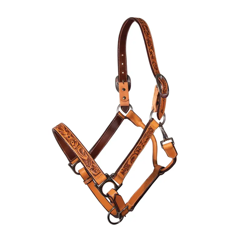 Professional's Choice Apple Blossom Tooled Leather Halter 1