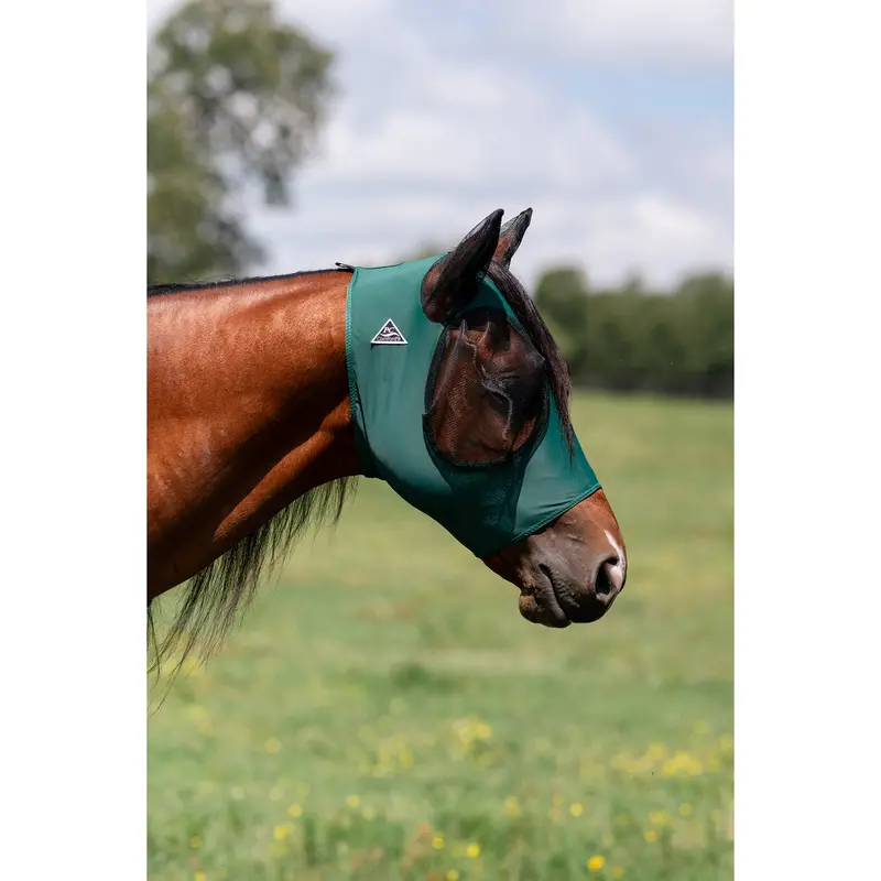 Professional's Choice Comfort Fit Lycra Fly Mask- Emerald 1
