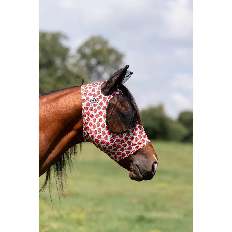 Professional's Choice Comfort Fit Lycra Fly Mask- Ladybug 1