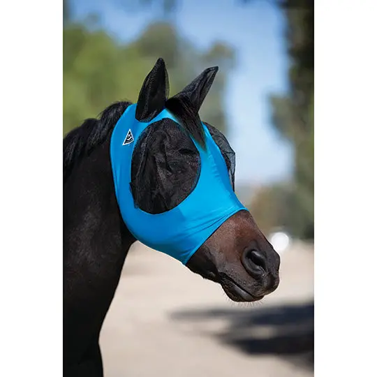Professional's Choice Comfort Fit Lycra Fly Mask- Pacific Blue 1