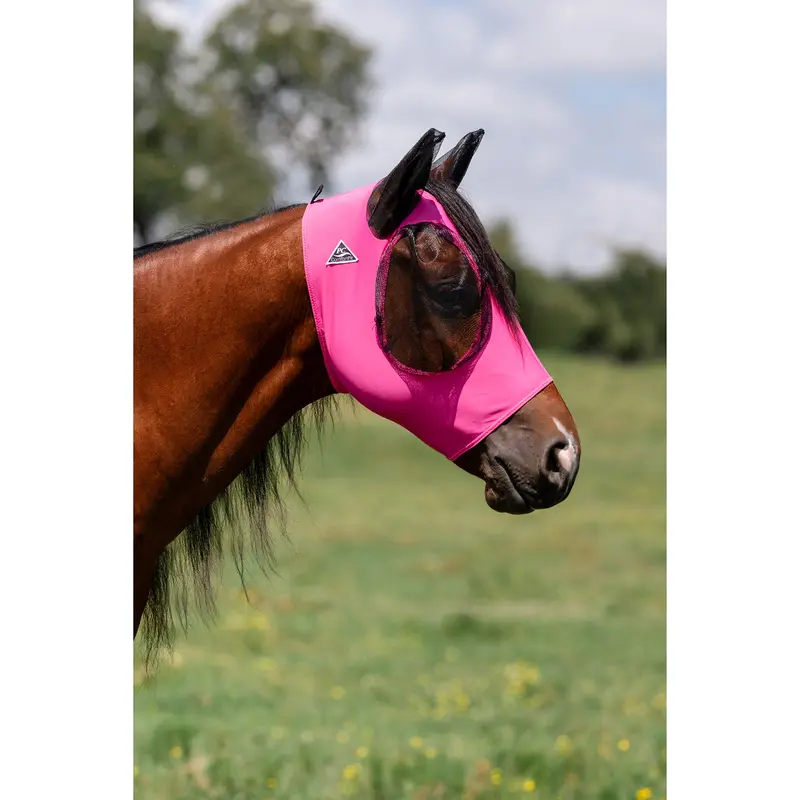 Professional's Choice Comfort Fit Lycra Fly Mask- Pink 1