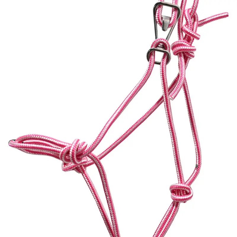Professional's Choice Easy On Rope Halter With Lead Rope- Pink 2