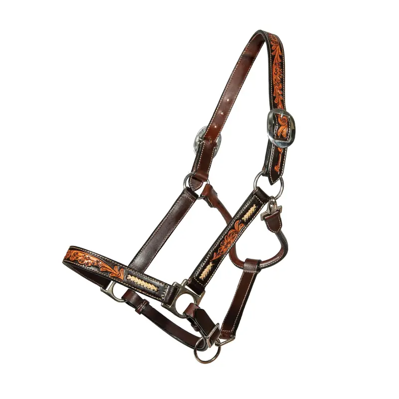 Professional's Choice Heritage Braided Rawhide Leather Halter 1