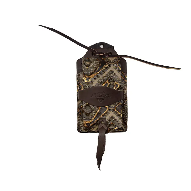 Professional's Choice Leather Cell Phone Case- Copper Aztec 1