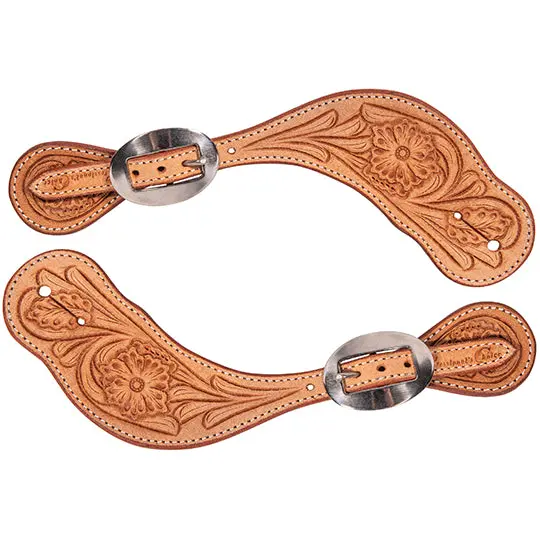 Professional's Choice Men's Floral Tooled Roughout Spur Straps 1