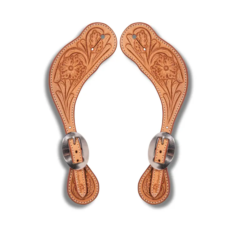 Professional's Choice Men's Floral Tooled Roughout Spur Straps 2