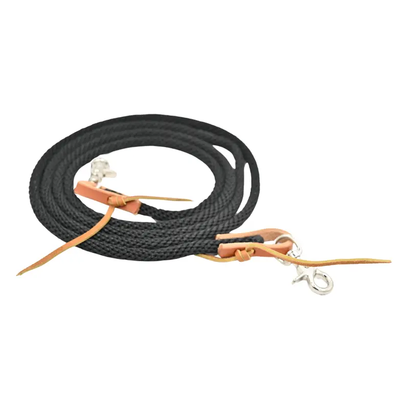 Professional's Choice Poly Rope Barrel Reins- Black 1