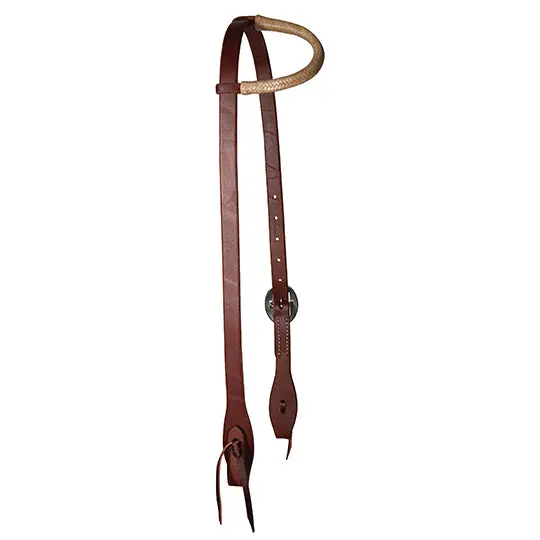 Professional's Choice Ranch Rawhide Trimmed 3/4" Slip Ear Headstall 1