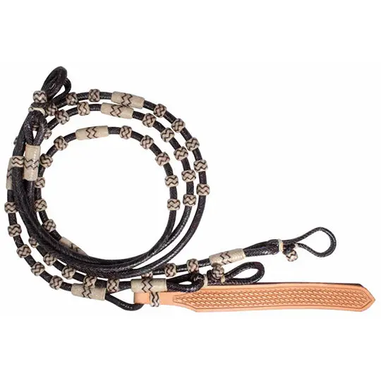 Professional's Choice Rawhide Romal Reins- Brown/Natural 1
