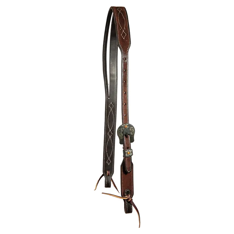 Professional's Choice Tapered Chocolate Roughout Gunslinger Slit Ear Headstall 1