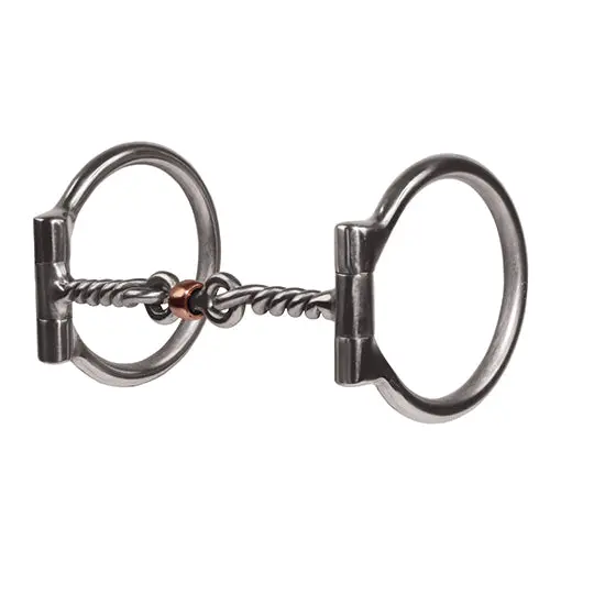 Professional's Choice Twisted Wire Dogbone D-Ring Snaffle Bit 1
