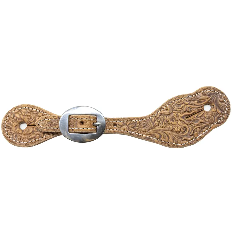 Professional's Choice Women's Natural Floral Embossed Spur Straps 2