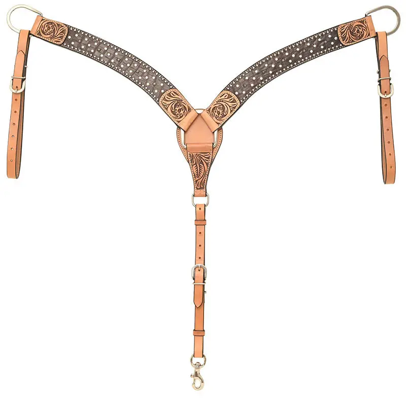 Rafter T Ranch Co. Breast Collar With Brown Gator Print 1