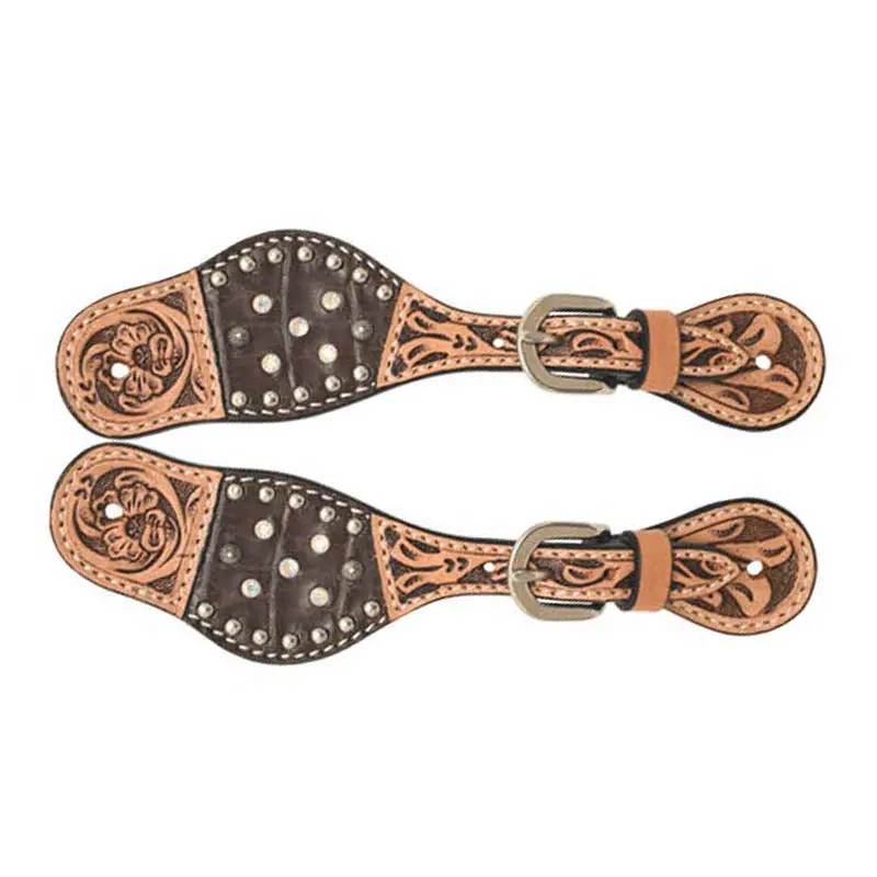 Rafter T Ranch Co Brown Gator Print Kids Spur Straps 1
