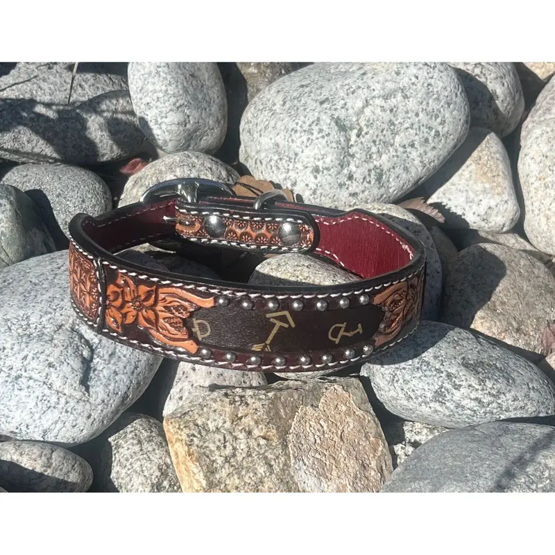 Rafter T Ranch Co. Dog Collar With Designer Inspired Tan Printed Arrows 1