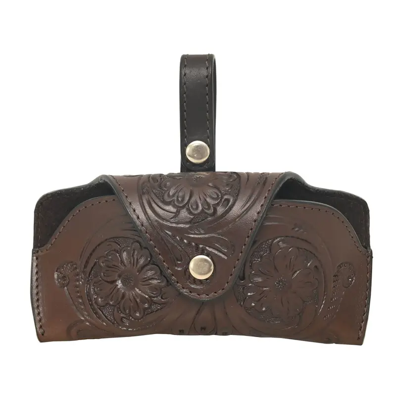 Rafter T Ranch Co. Tooled Sunglasses Case- Dark Cherry 1