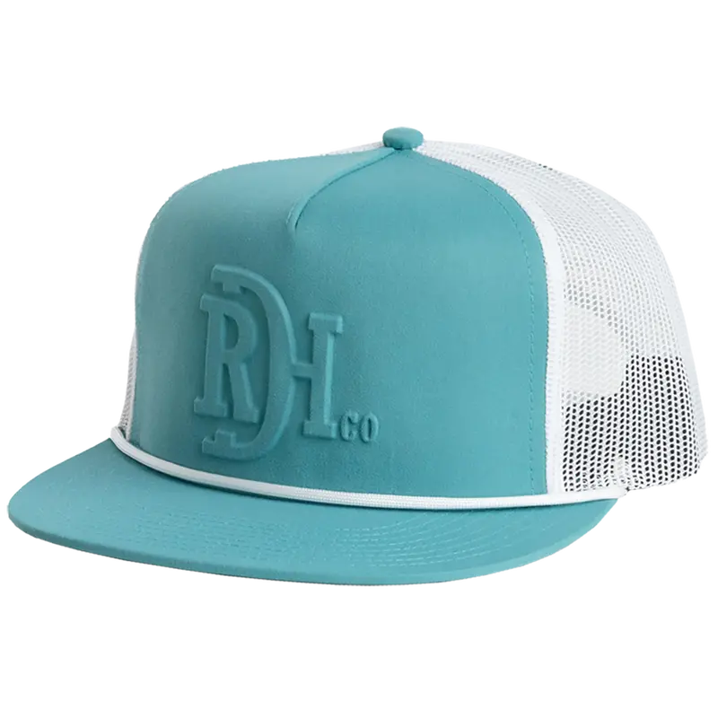 Red Dirt Hat Co. Branded Teal And White Mesh Cap 1