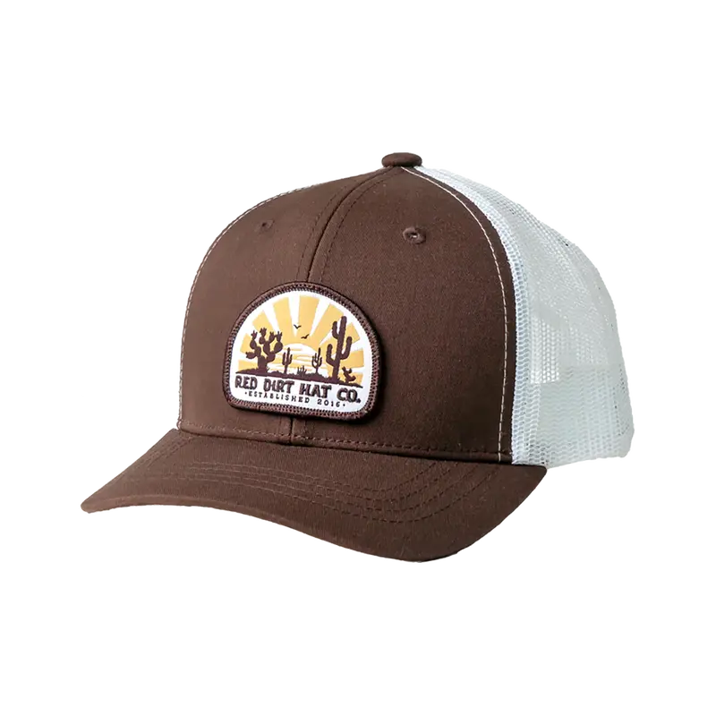 Red Dirt Hat Co. Daybreak Brown And White Youth Mesh Cap 1