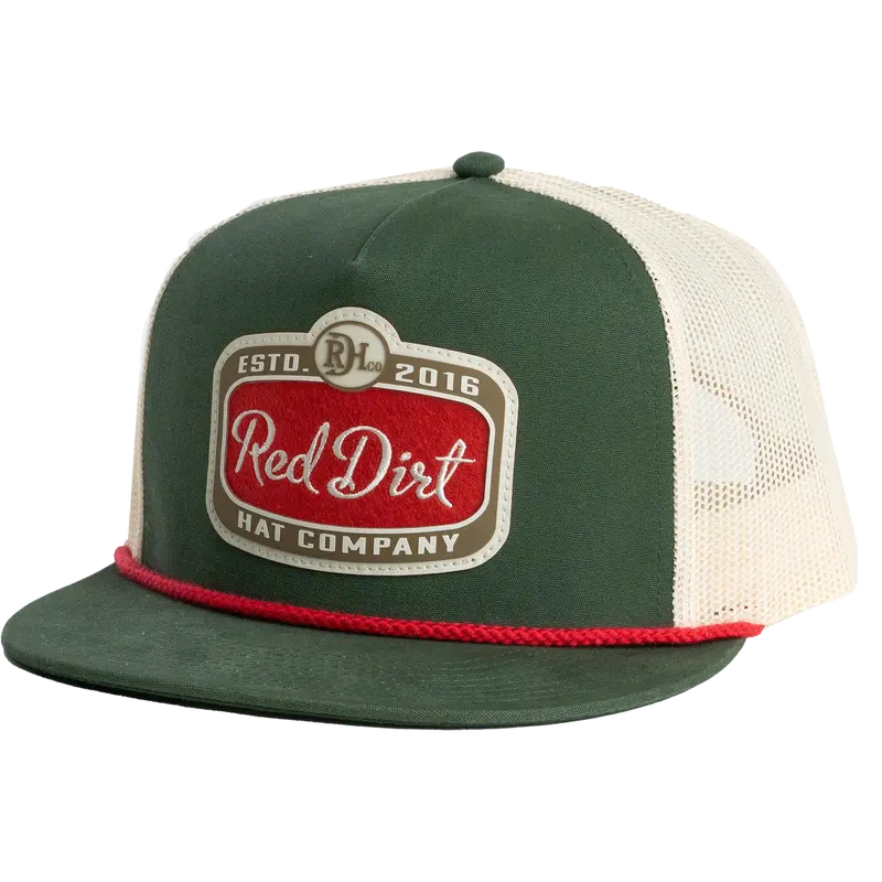 Red Dirt Hat Co. Gitty Up Dark Green And Off White Snapback Cap 1