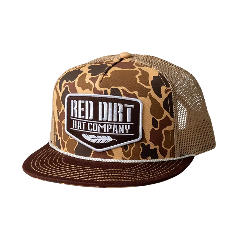 Red Dirt Hat Co. Old Skool Duck Camo And Tan Mesh Cap 1