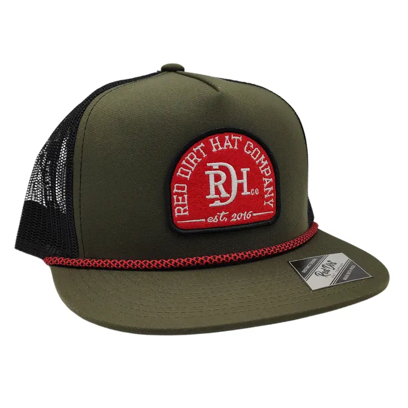 Red Dirt Hat Co. Olive And Black Mesh Ruger Cap 1