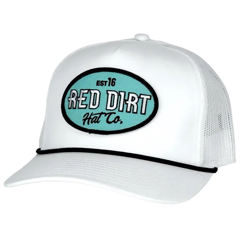 Red Dirt Hat Co. On The Water White Mesh Snapback Cap 1