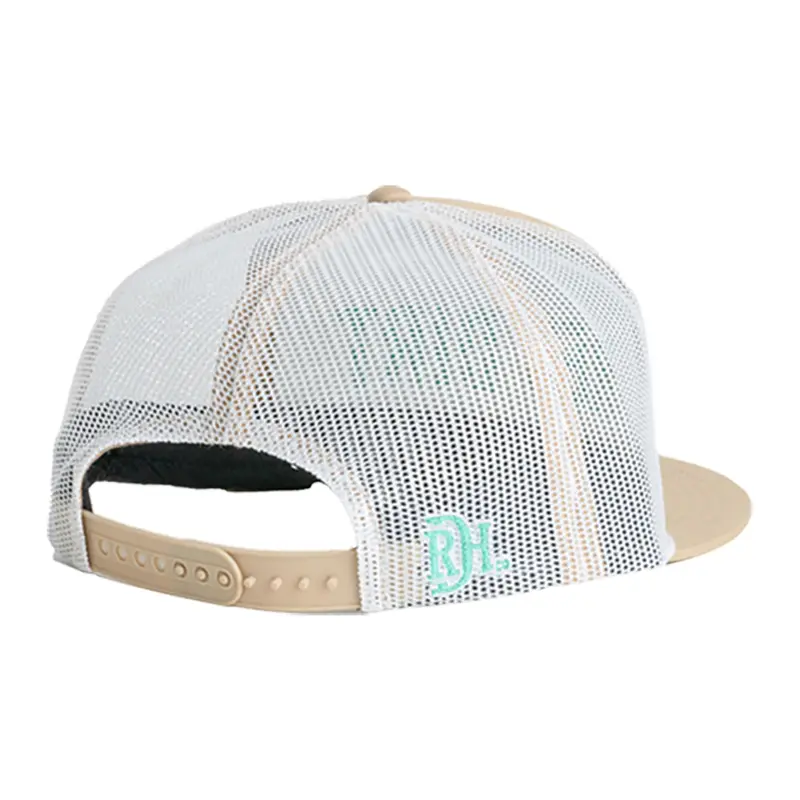 Red Dirt Hat Co. Papa Khaki And White Mesh Flatbill Cap 2