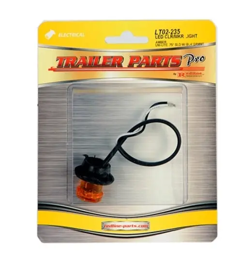 Redline Amber 3/4In Round Led Clearance/Marker Light W/Grommet 1