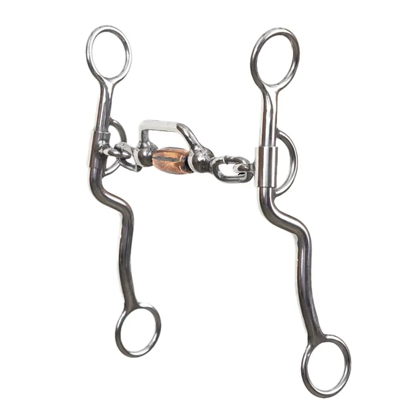 Reinsman Steel Cowboy Chain Square Port Bit With Cricket 1
