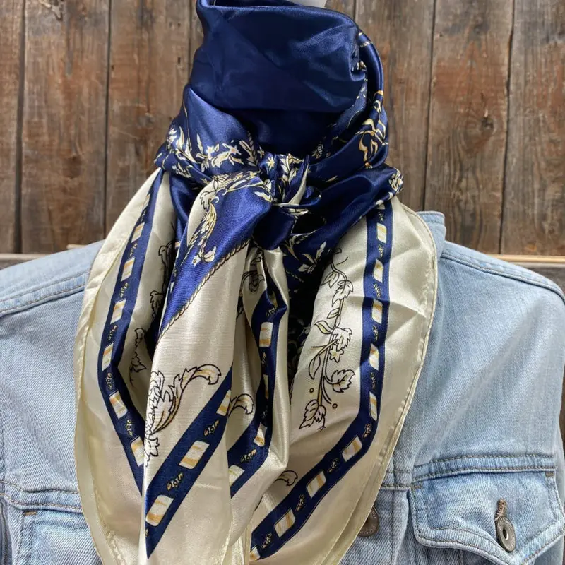 Rodeo Drive 35"X35" Blue Carriage Wild Rag 1