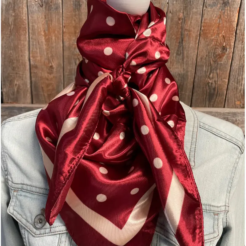 Rodeo Drive 35"X35" Burgundy Polka Dot Wild Rag 1