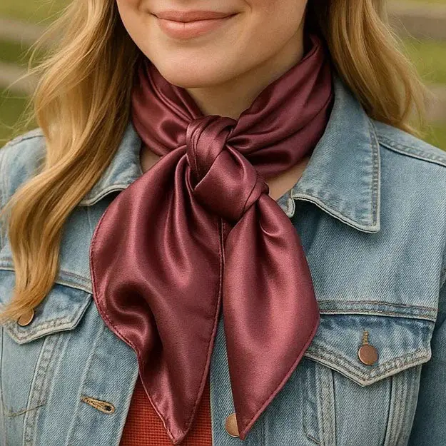 Rodeo Drive 35"X35" Solid Rose Wild Rag 1