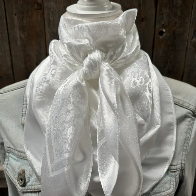 Rodeo Drive 35"X35" White Jacquard Wild Rag 1