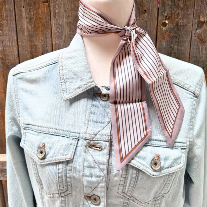 Rodeo Drive Cream And Brown Stripe Twilly 1