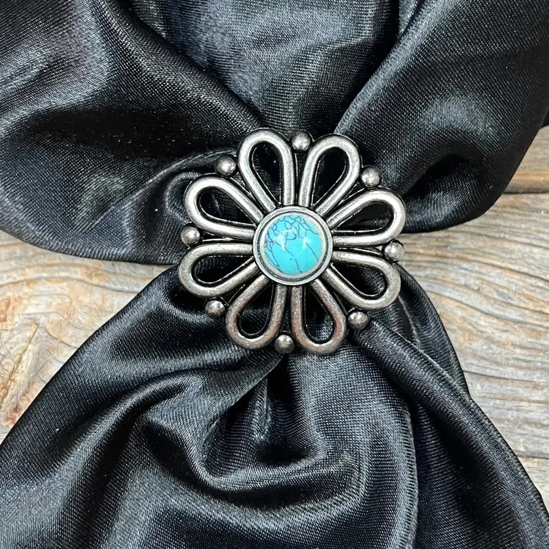 Rodeo Drive Daisy If You Do Turquoise Wild Rag Slide 1