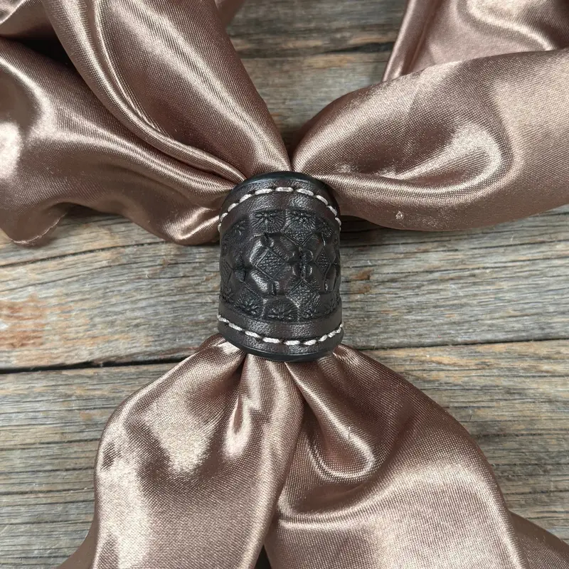Rodeo Drive Dark Oil Honeycomb Leather Wild Rag Slide 1