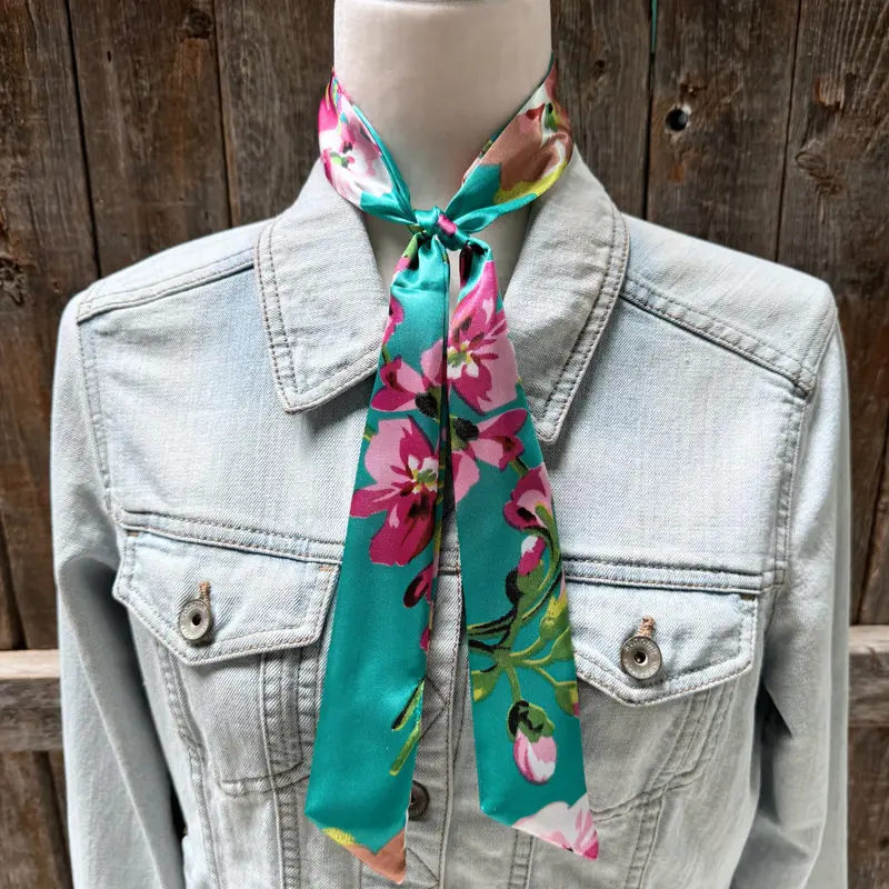 Rodeo Drive Turquoise And Pink Floral Twilly 2