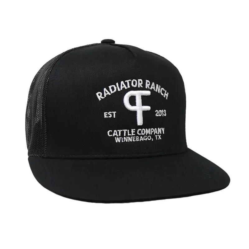 Rodeo Time Radiator Ranch Black On Black Mesh Snapback Cap 1
