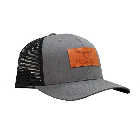 Ropesmart Heather Grey Cap With Leather Patch 1