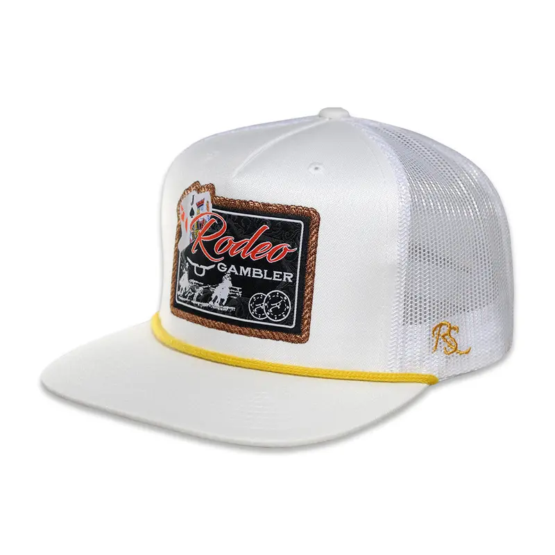 Ropesmart White Trucker Cap With Gambler Patch 1