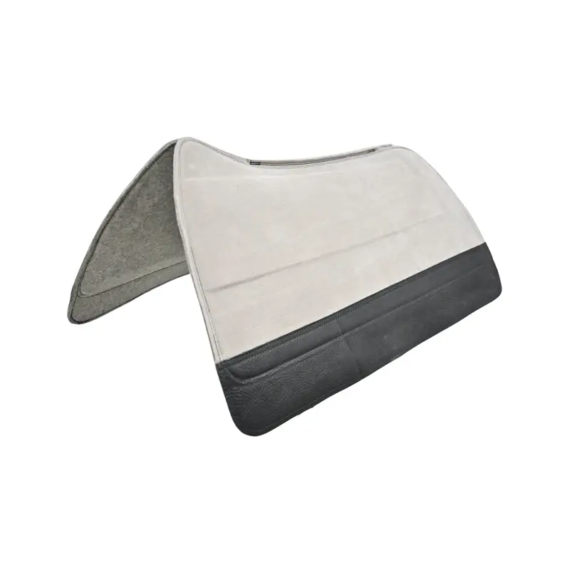 Saddleright 5/8"Western Deluxe Dark Grey Saddle Pad With Black Wear Leathers- 30"X32" 1